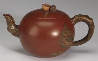 Appraisal: Chinese Yixing peach branch teapot l Chinese Yixing teapot having