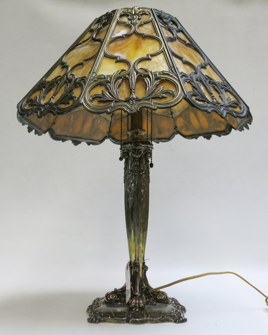 Appraisal: VINTAGE FOUR-LIGHT CAST METAL TABLE LAMP American c s featuring