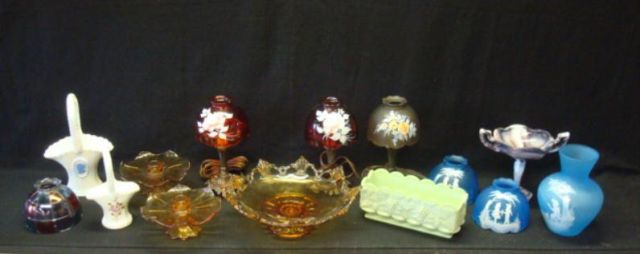 Appraisal: WESTMORELAND Lot assorted vases lamps planters compotes shades etc Approx