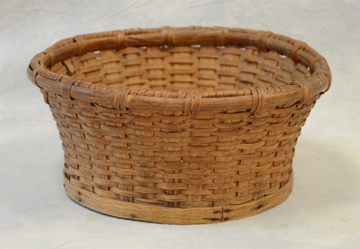 Appraisal: Eastern Shore open bowl basket with wooden bottom c dia