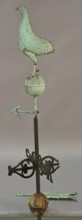 Appraisal: Game hen weathervane with iron directionals breast in need of