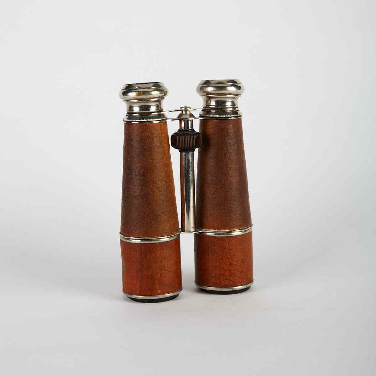 Appraisal: Pair of French Nickel Field Binoculars Chevalier Paris early-mid th