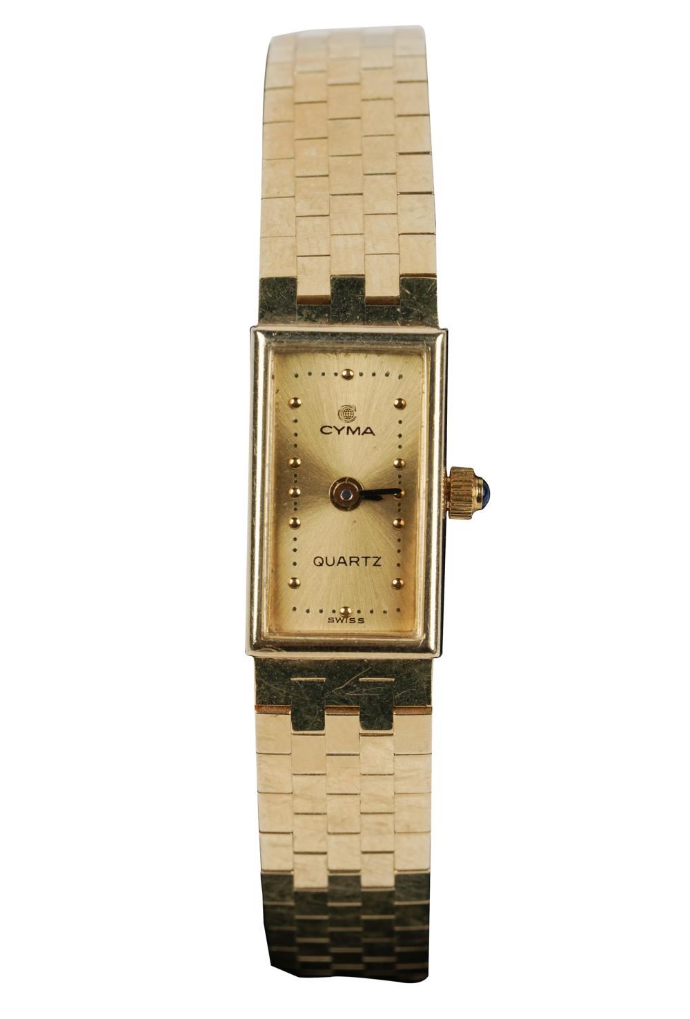 Appraisal: CYMA KARAT YELLOW GOLD WRISTWATCHthe dial signed 'Cyma' below position