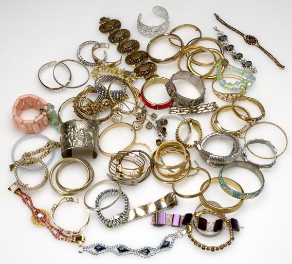 Appraisal: th- th C BRACELETS Lot includes silver gold -filled celluloid