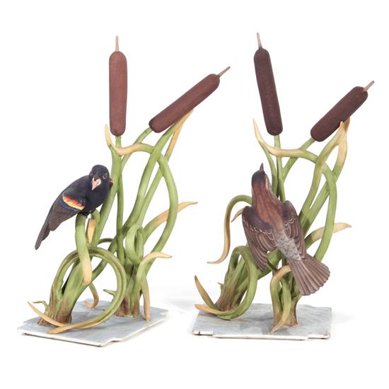 Appraisal: Pair Boehm Red-Winged Blackbirds no H W pcs Provenance Deaccessioned