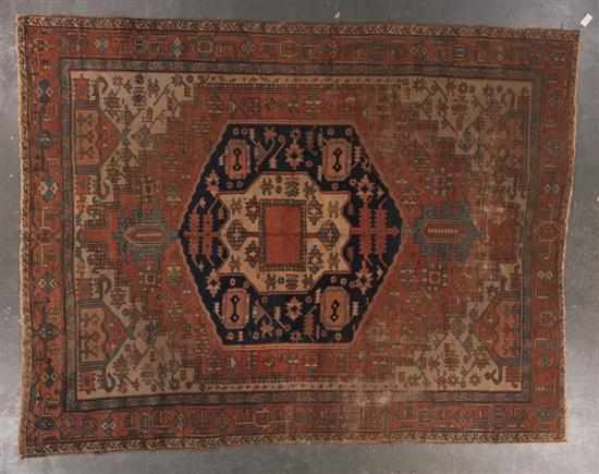 Appraisal: Antique Serapi carpet Persia circa x Estimate - Worn