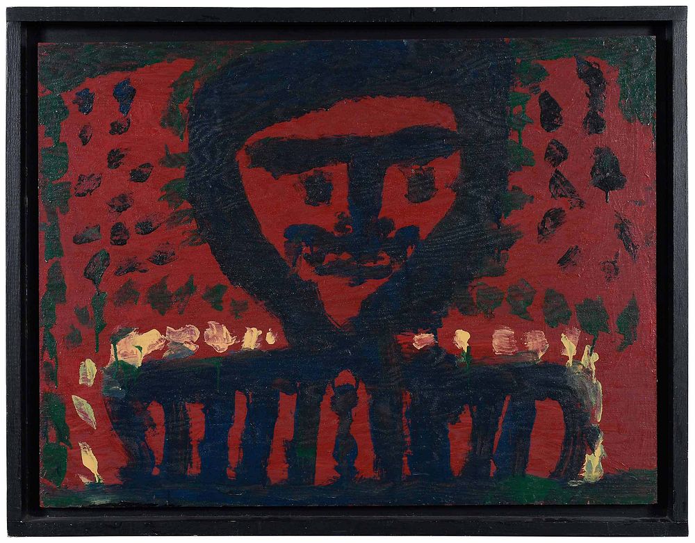 Appraisal: Mary T Smith Mississippi - Blue Figure on Red not