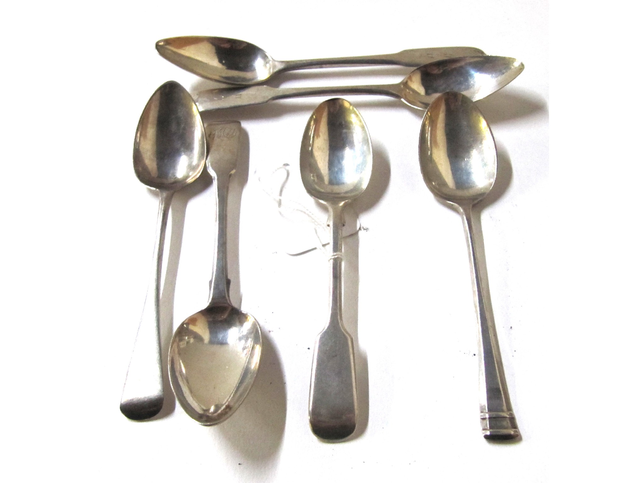 Appraisal: A lot comprising six assorted silver teaspoons London and other