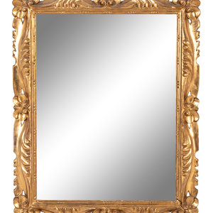 Appraisal: An Italian Baroque Style Giltwood Mirror th Century Height x