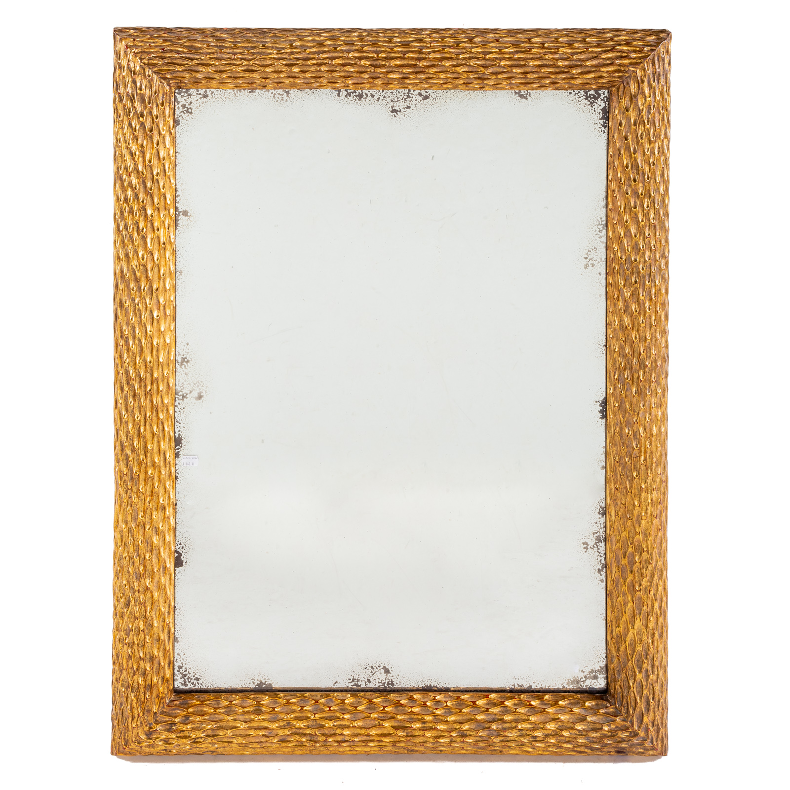 Appraisal: CONTEMPORARY GILT WOOD DISTRESSED MIRROR th century heavy gilt and