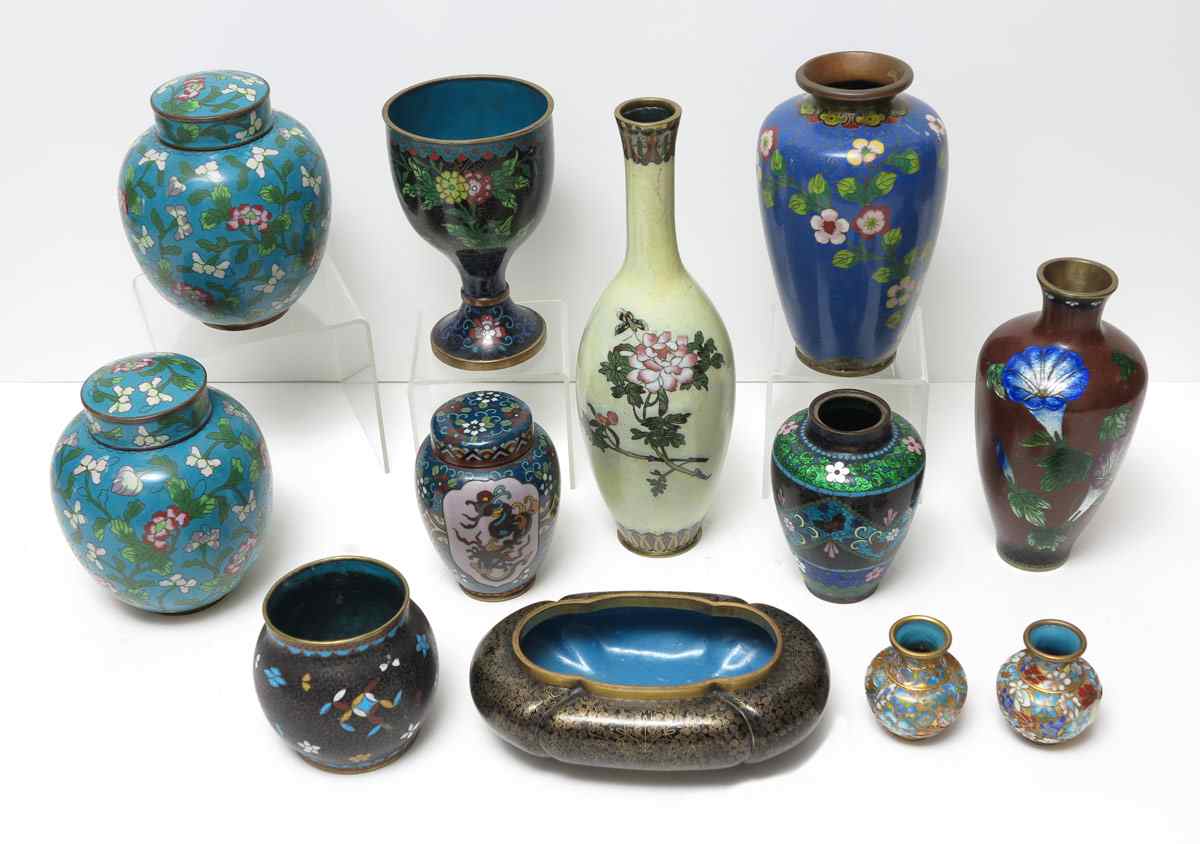 Appraisal: PIECE COLLECTION OF JAPANESE AND CHINESE CLOISONNE To include Ginbari