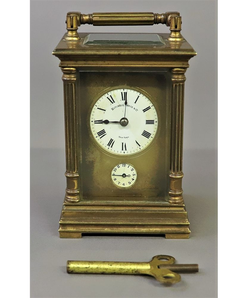 Appraisal: Mitchell Vance Gilt Bronze Carriage Clock Mitchell Vance Co New