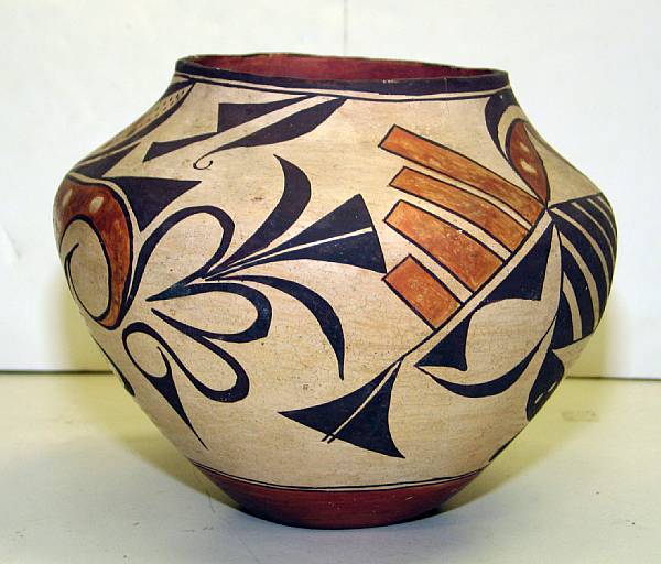 Appraisal: An Acoma polychrome jar height in diameter in