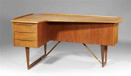 Appraisal: DANISH DESK designed for L vig Chestnut and beech x