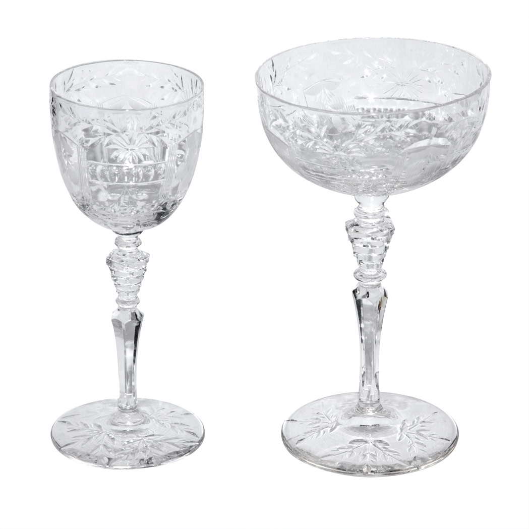 Appraisal: Cut Glass Stemware Service Approximately fifty-five pieces