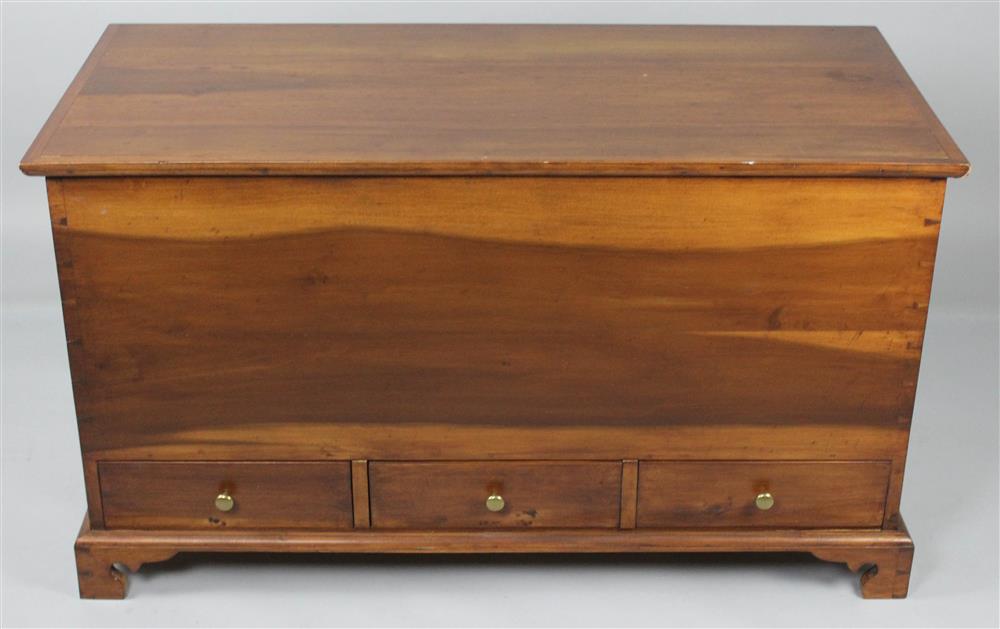 Appraisal: CHIPPENDALE STYLE CHERRYWOOD CEDAR LINED BLANKET CHEST having a rectangular