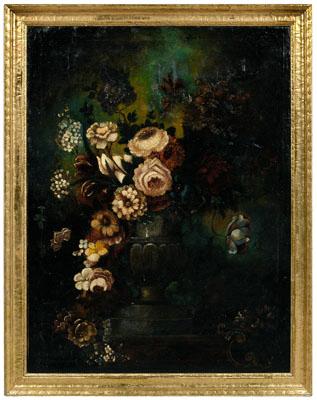 Appraisal: th century Flemish style painting still life with flowers in