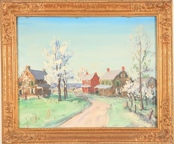 Appraisal: Spring Sellersville Pennsylvania oil on canvas board SLR W E