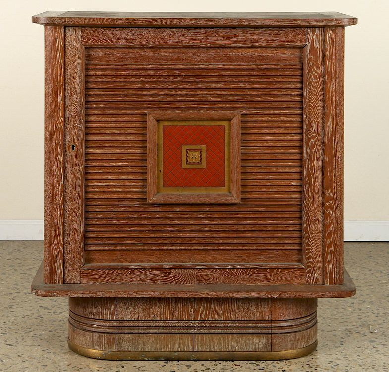 Appraisal: FRENCH CERUSED OAK SINGLE DOOR BAR CABINET C A French