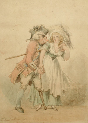 Appraisal: Attributed to Thomas Rowlandson - - Study for Luxury Desire