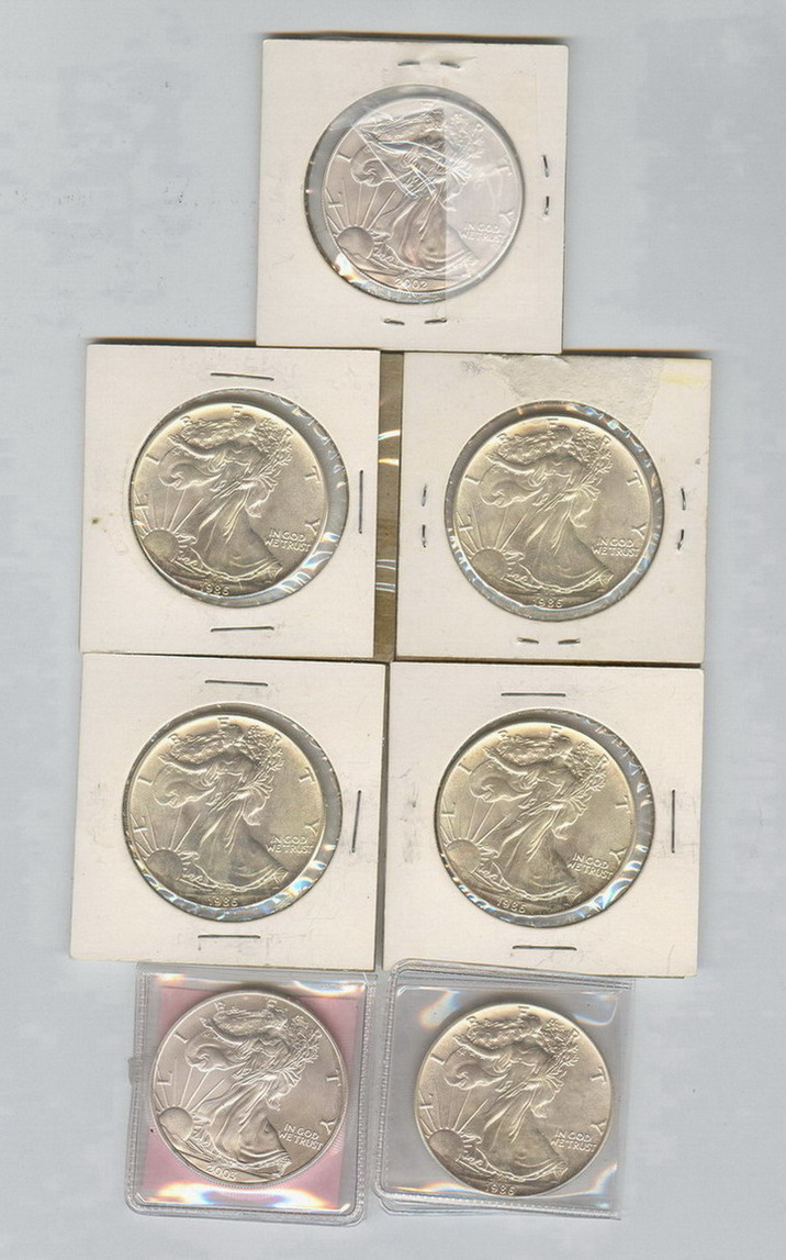 Appraisal: U S AMERICAN EAGLE SILVER DOLLARS Estate coins