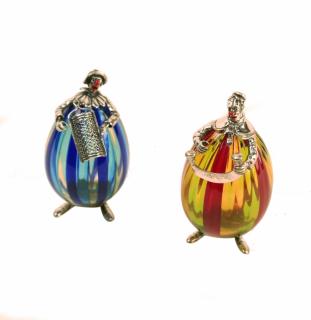 Appraisal: Two Murano Glass and Silver Figures Two Murano glass and