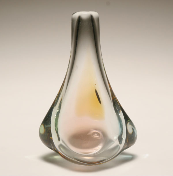 Appraisal: Italian clear pear shaped thick glass vase H