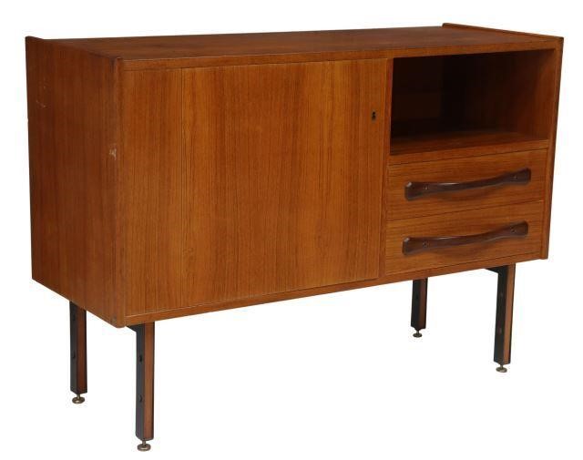 Appraisal: Italian mid-century modern teak sideboard c s open niche over