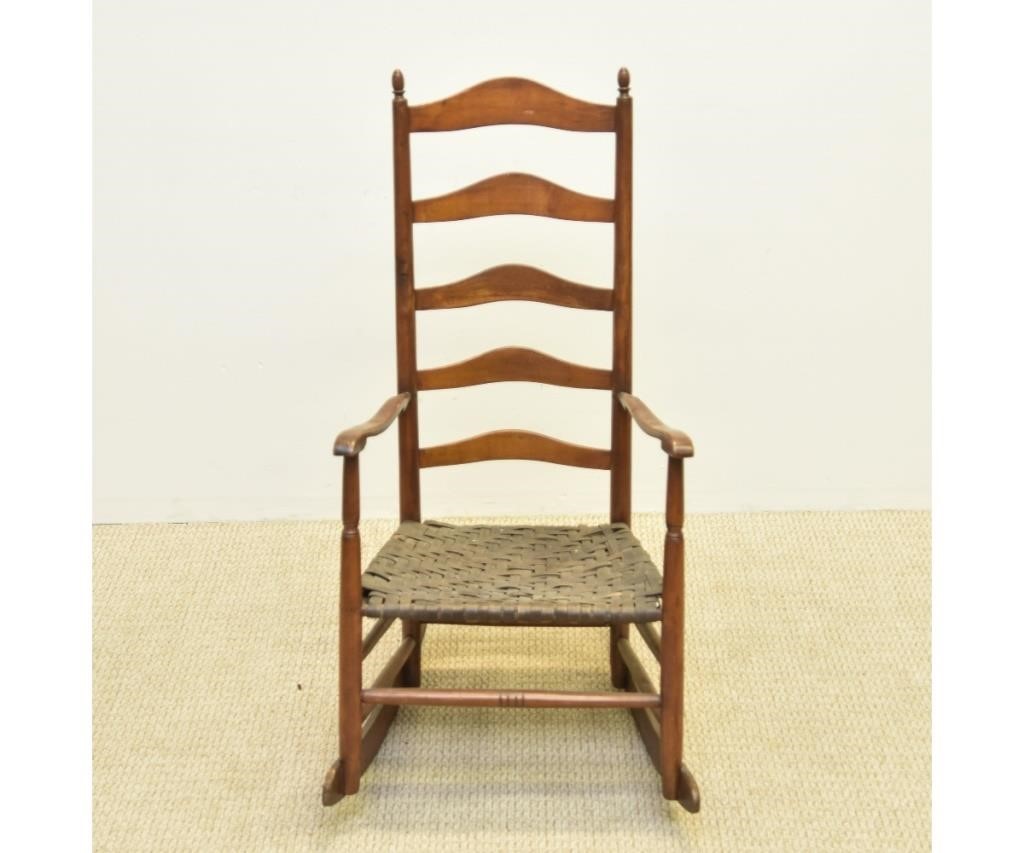 Appraisal: Shaker five slat maple rocking chair with what appears to