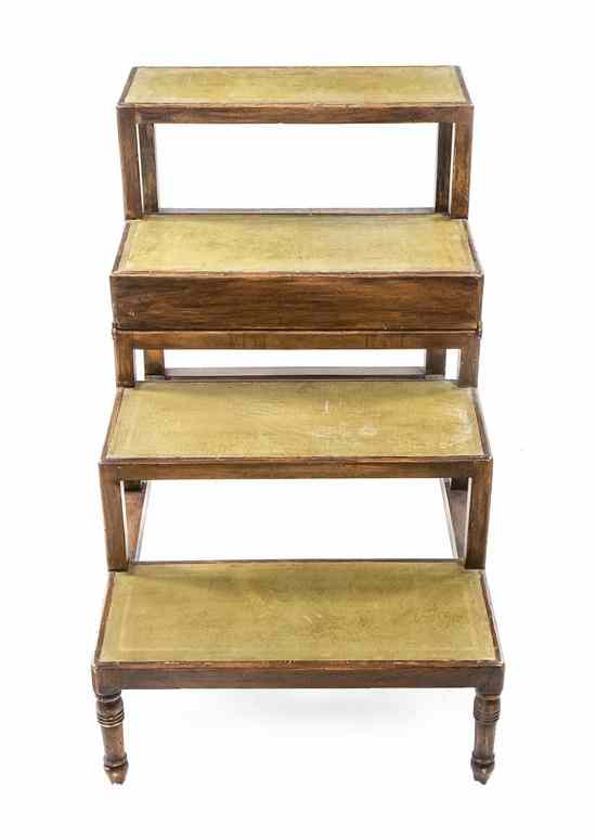 Appraisal: A Set of George III Metamorphic Library Steps opening to