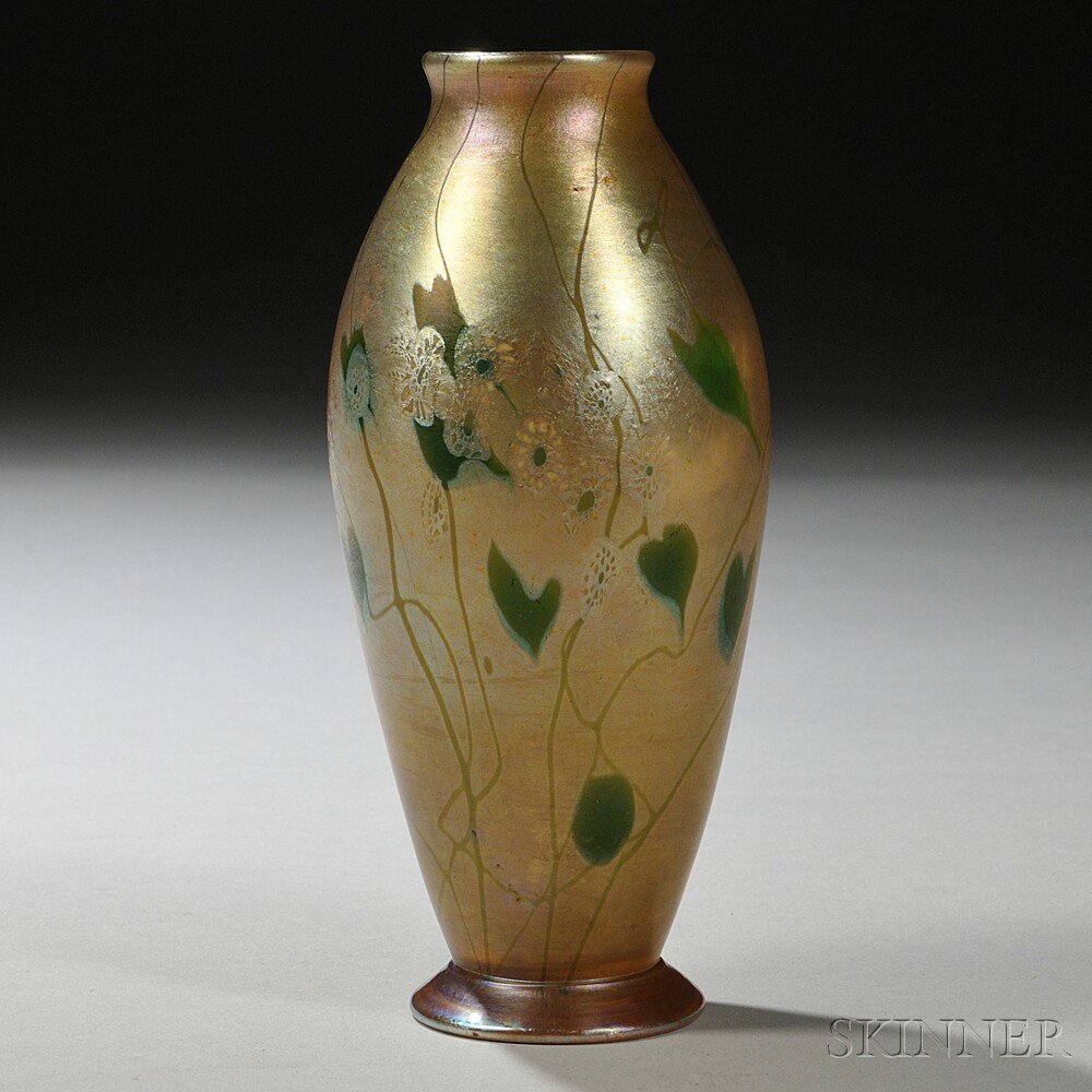 Appraisal: Tiffany Millefiori Decorated Vase Art glass New York early th