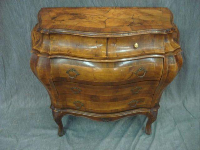 Appraisal: Italian Burlwood and Bombe Commode Nice quality From A Greenwich