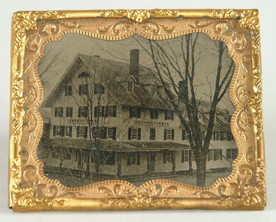 Appraisal: TINTYPE OF LARGE HOTEL ELMWOOD HOTEL WATERVILLE MAINE Large four-story