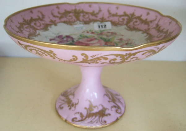 Appraisal: A French porcelain tazza comport late th century decorated with