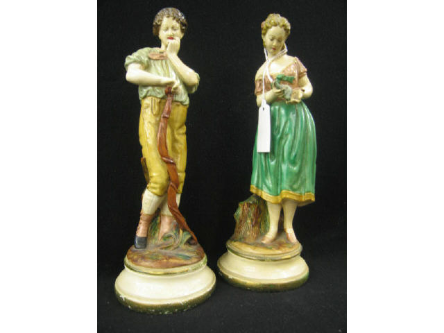 Appraisal: Borghese Chalkware Boy Girl Figurines