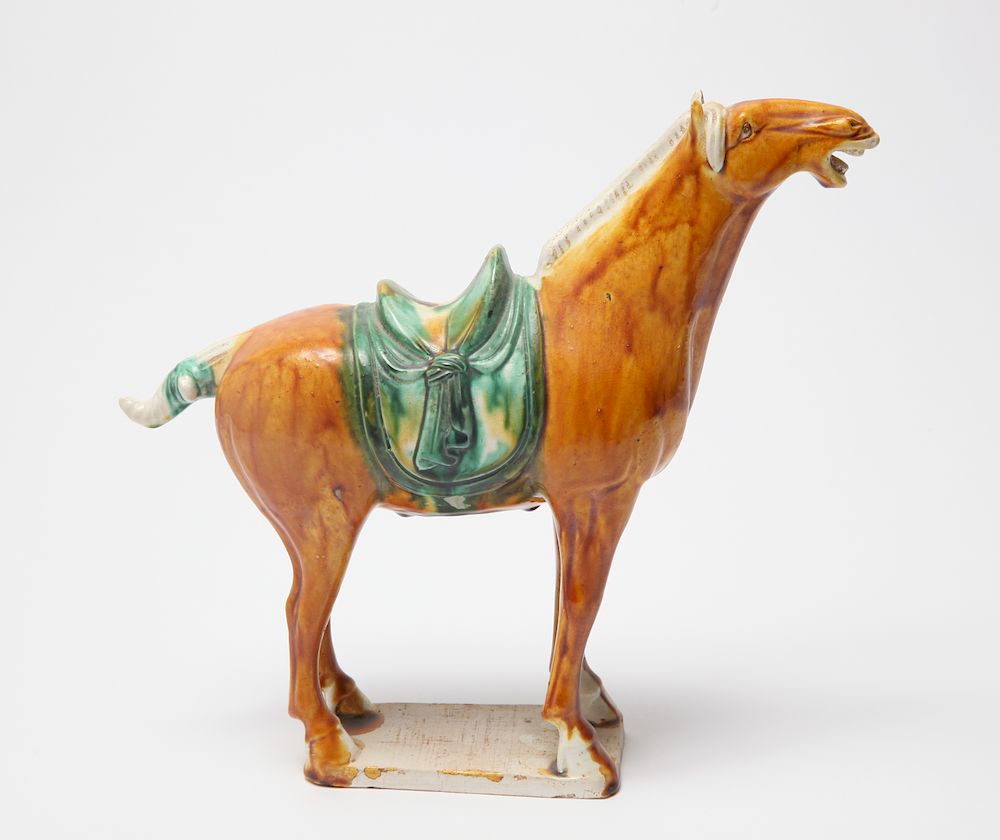 Appraisal: Tang Dynasty Style Glazed Ceramic Horse Figure Tang Dynasty style