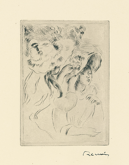 Appraisal: PIERRE-AUGUSTE RENOIR Le Chapeau pingl me planche Drypoint on cream