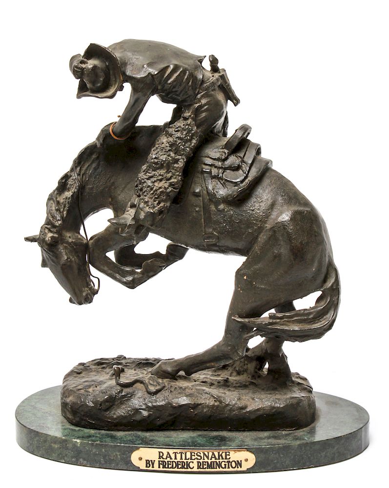 Appraisal: After Frederic Remington Rattlesnake Bronze After Frederic Remington American -