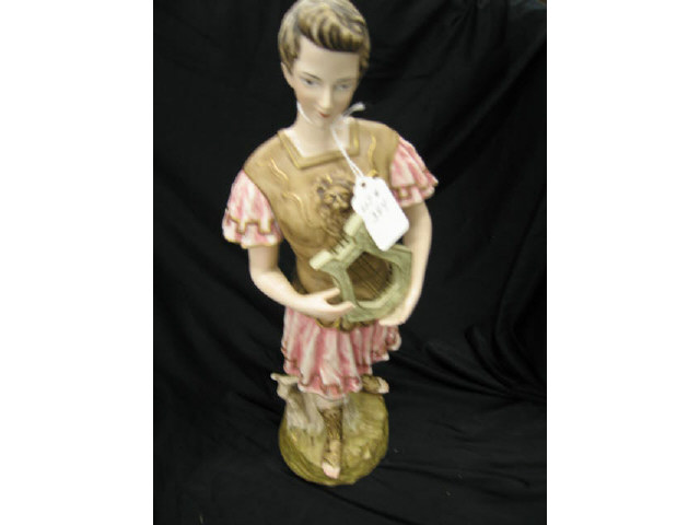 Appraisal: Fine Porcelain Figurine of Classical Boy with harp