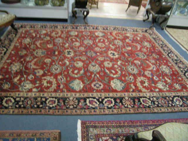 Appraisal: Tabriz Persian Handmade Rug elaborate flowering vine animal decor on