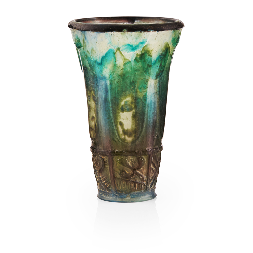 Appraisal: GABRIEL ARGY-ROUSSEAU - P TE DE VERRE GLASS VASE CIRCA