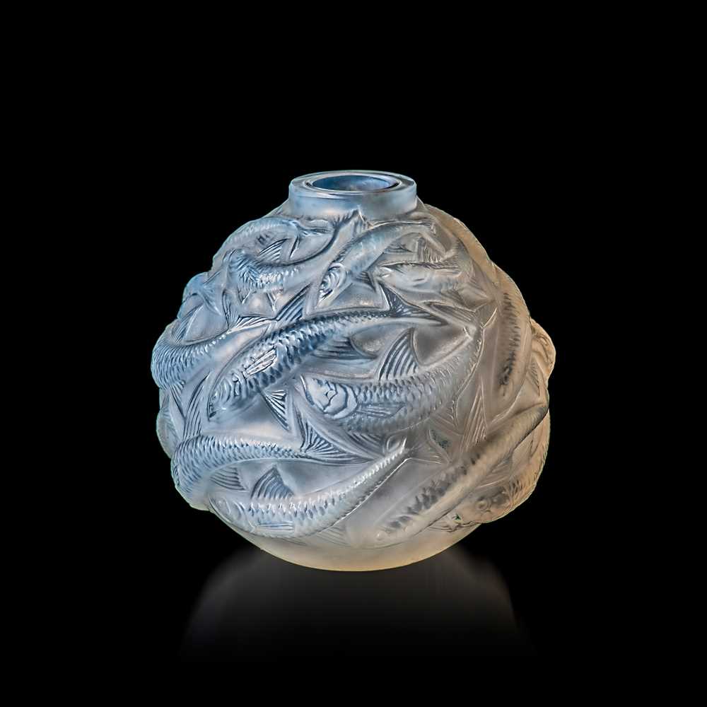 Appraisal: REN LALIQUE FRENCH - OLERON VASE NO designed cased opalescentengraved