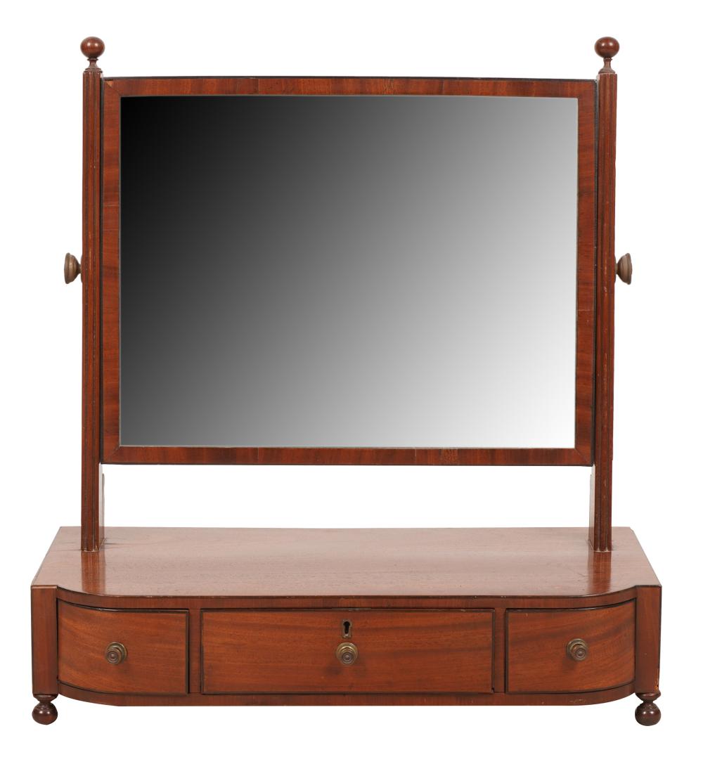 Appraisal: ENGLISH MAHOGANY SHAVING MIRRORlate th century with pivoting mirror over