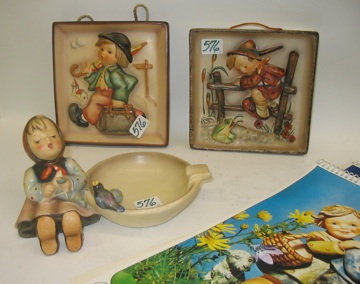 Appraisal: A GROUP OF HUMMEL COLLECTIBLES Two are Plaques Merry Wanderer