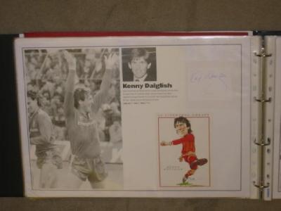 Appraisal: A folder of sixty six autographs of Liverpool Football Club