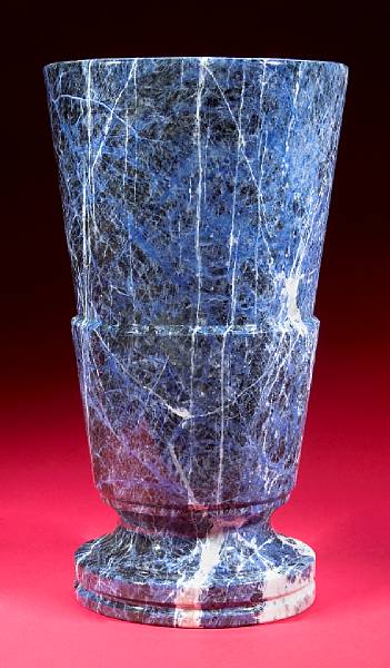 Appraisal: Sodalite Vase Bahia Brazil Produced by a master carver in