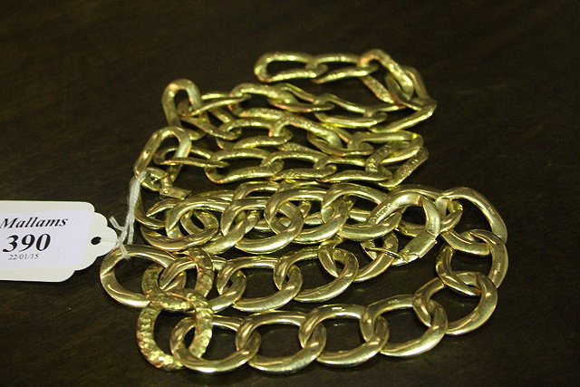 Appraisal: TWO CT GOLD CHAINS of stylised link form grams the