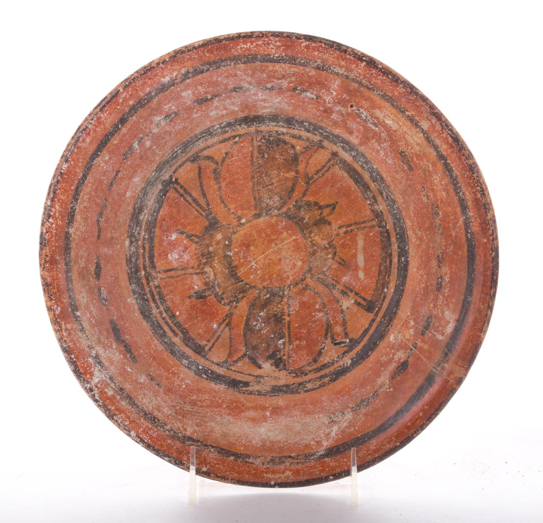 Appraisal: Mayan pottery bowl late Classic period polychrome with tripod feet