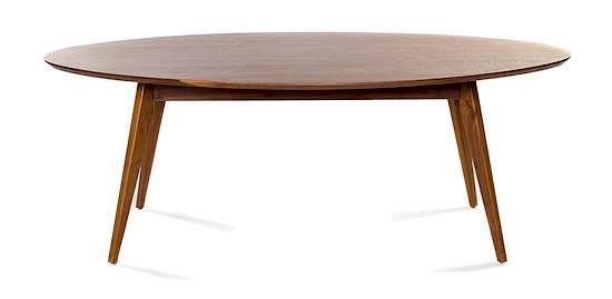 Appraisal: Modernist Mid th Century Oval Dining Table Modernist Mid th