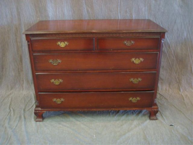 Appraisal: Georgian Style Mahogany Chest of Drawers Raised on bracket feet